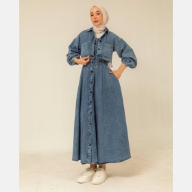 TSU_0764  طقم  فستان جينز