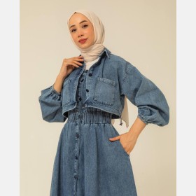 TSU_0764  طقم  فستان جينز