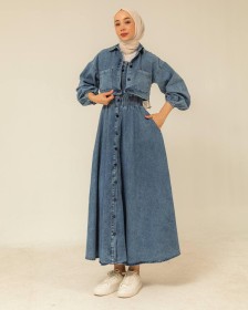 TSU_0764  طقم  فستان جينز