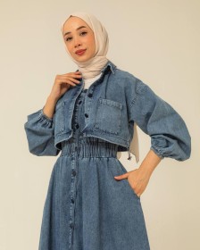 TSU_0764  طقم  فستان جينز